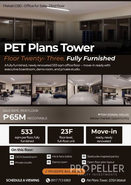 Pet Plans Tower, EDSA Makati - Office Unit 23rd Floor (Unit A & B)